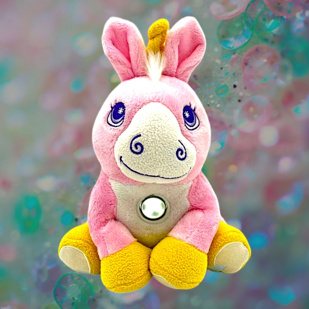 Idea Village Flashlight Friends Pink Unicorn, Bedtime Buddy LED Plush 10”